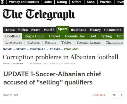 Media prestigjioze britanike: Drogë, mafie dhe vrasje. Zbuloni futbollin shqiptar!