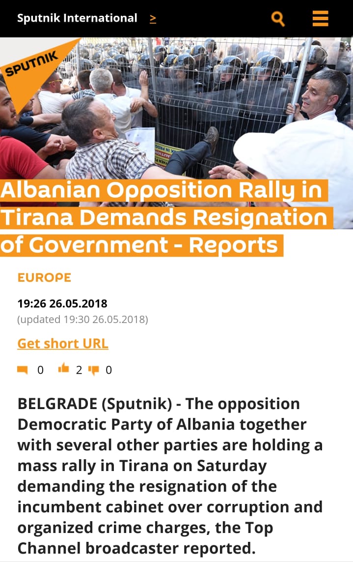 Miqtë rusë nuk e lënë Bashën në baltë/ Sputnik i bën jehonë protestës së PD&LSI dhe nxin Shqipërinë