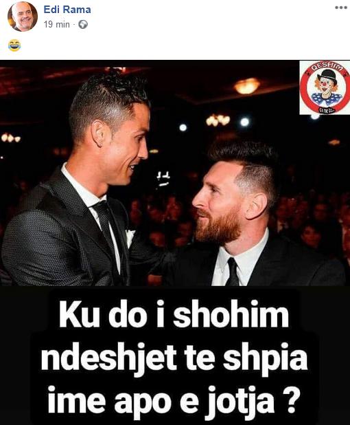 Kryeministri Rama tallet me Messin dhe Ronaldon