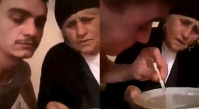 Video që po bën xhiron e rrjetit! Gjyshja i mban pjatën, i riu shqiptar tërheq hundën: Do dhe ti o nonë? Video që po bën xhiron e rrjetit! Gjyshja i mban pjatën, i riu shqiptar tërheq hundën: Do dhe ti o nonë?
