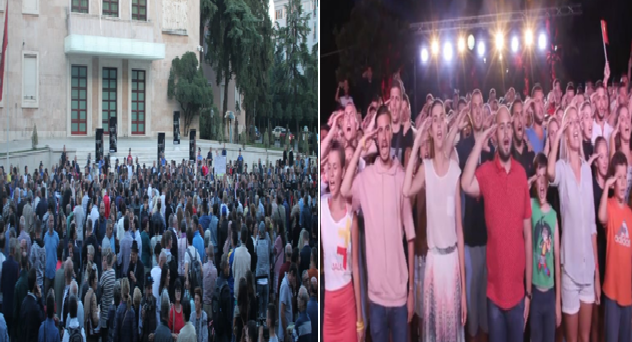 U njoftua për protestë civile, u bë “paradë ushtarake” me çetat e PD-LSI U njoftua për protestë civile, u bë “paradë ushtarake” me çetat e PD-LSI