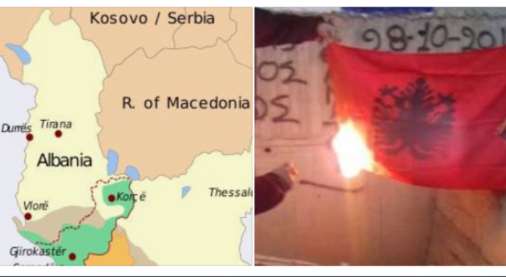 Flamuri i djegur shqiptar, përballë ekstremizmit helen