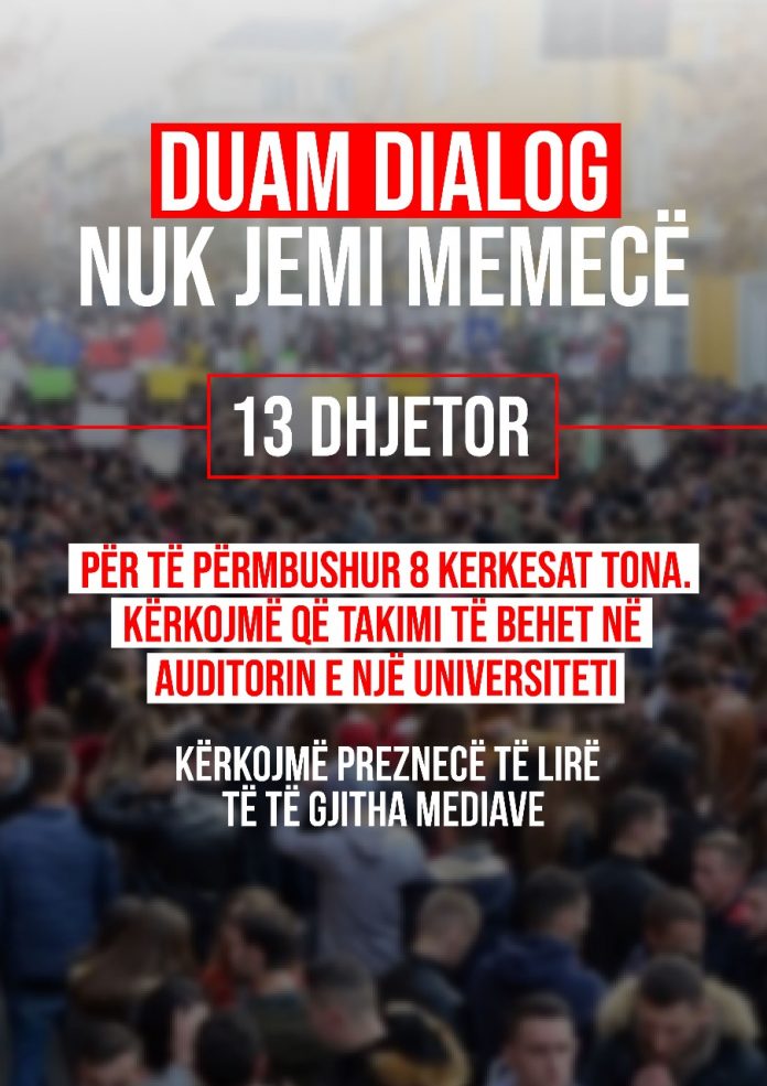 Thirrja e studentëve: Duam Dialog, nuk jemi memecë! Thirrja e studentëve: Duam Dialog, nuk jemi memecë!