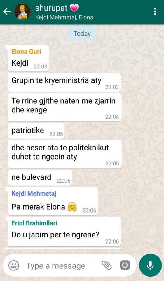 MESAZHET/ Drejtuesit e LSI, porosi Kejdit: Studentët të rrinë tërë natën tek Kryeministria, do iki për lesh me gjithë pikat e basteve kokra e ku***s MESAZHET/ Drejtuesit e LSI, porosi Kejdit: Studentët të rrinë tërë natën tek Kryeministria, do iki për lesh me gjithë pikat e basteve kokra e ku***s