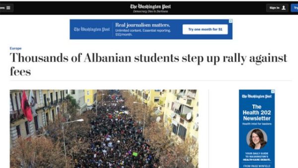 Washington Post: Mijëra studentë në protestë kundër tarifave Washington Post: Mijëra studentë në protestë kundër tarifave