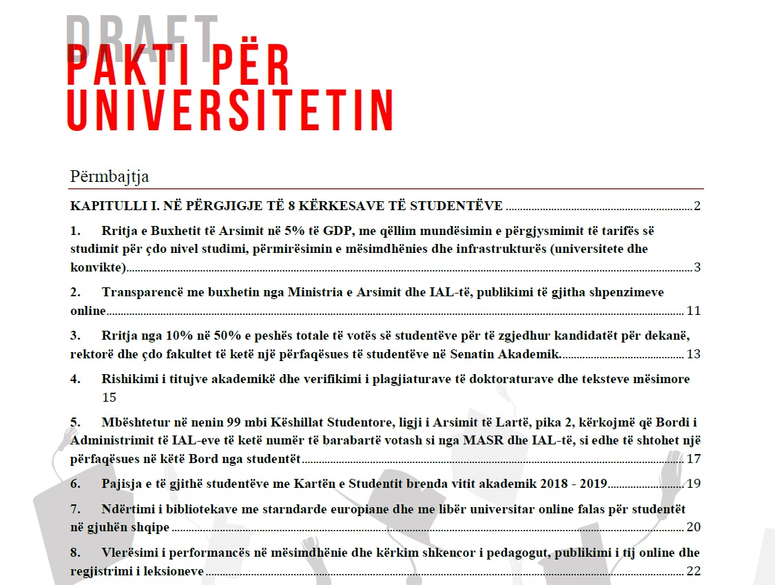 Publikohet drafti i plotë: Përgjysmim tarifash, arsim falas dhe punësim direkt… të gjitha detajet e Paktit të Universiteteve
