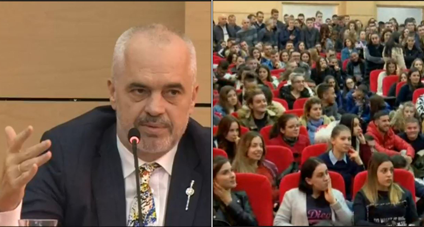 Rama batuta me studentët e Vlorës: Njoftojini provokatorët! Rama batuta me studentët e Vlorës: Njoftojini provokatorët!