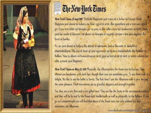 “New York Times” në 1911: Shqiptarët, raca më e shkëlqyer në Evropë!