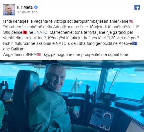 Meta në aeroplanmbajtësen amerikane, qytetarët shpërthejnë në komente: A e dinë ata se je hajduti më i madh i këtij vendi?! Meta në aeroplanmbajtësen amerikane, qytetarët shpërthejnë në komente: A e dinë ata se je hajduti më i madh i këtij vendi?!