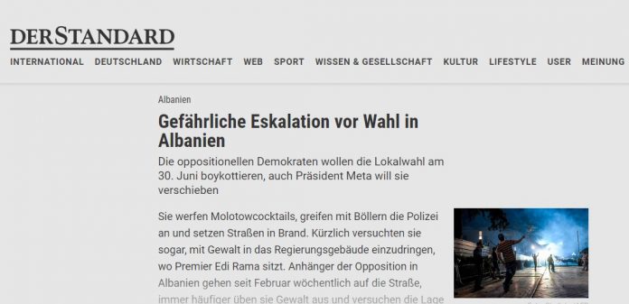 Media austriake “Der Standard”: Përshkallëzimi i rrezikshëm përpara zgjedhjeve në Shqipëri, gazeta “Bild” rol të çuditshëm në mbështetje të interesave të opozitës