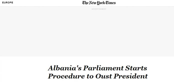 ”New York Times” artikull për zhvillimet e bujshme në Tiranë: Nis procedura e shkarkimit të Metës. Basha nuk pranon të shkojë në prokurori…!