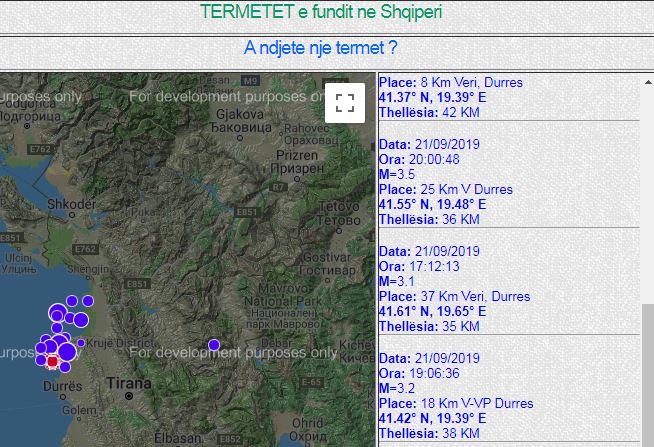 Tabela/ Ja sa herë u trondit Shqipëria pas tërmetit 5.8 ballë, lëkundje gjatë gjithë natës, vijon paniku Tabela/ Ja sa herë u trondit Shqipëria pas tërmetit 5.8 ballë, lëkundje gjatë gjithë natës, vijon paniku