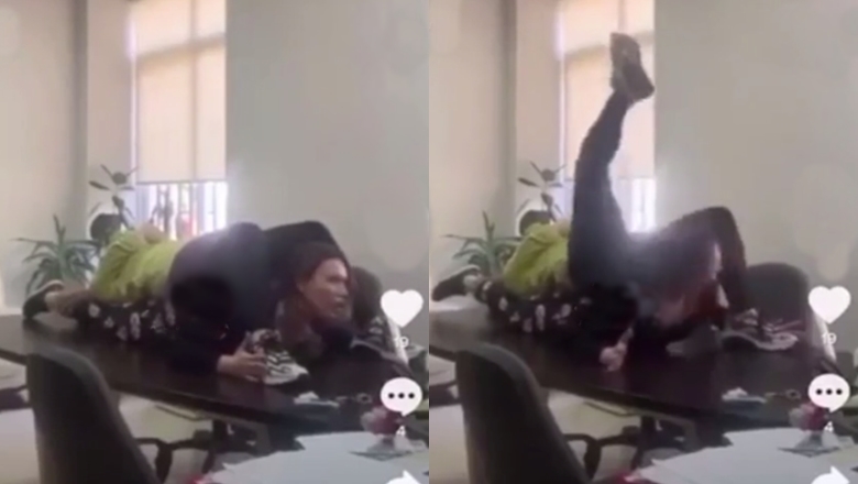 Pamje skandaloze/ Punonjëset e zyrës së tenderave të Spitalit të Traumës “stil 69” mbi tavolinë, çfarë bëjnë gjatë orarit të punës Pamje skandaloze/ Punonjëset e zyrës së tenderave të Spitalit të Traumës “stil 69” mbi tavolinë, çfarë bëjnë gjatë orarit të punës