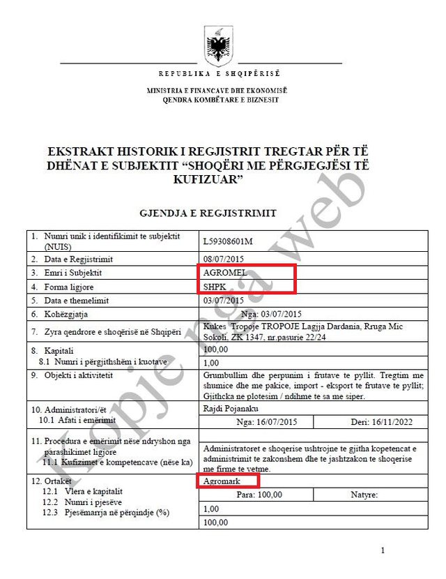 FAKSIMILE/ Skemë “oktapodi”: Shkëlzen Berisha hap disa kompani boronicash për të humbur gjurmët e parave