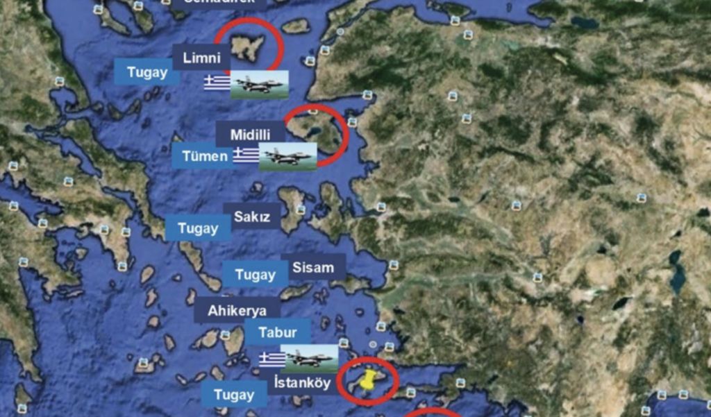 Harta turke që alarmoi Greqinë: “Në rast përplasje, këta janë ishujt e parë grekë që do të pushtohen” Harta turke që alarmoi Greqinë: “Në rast përplasje, këta janë ishujt e parë grekë që do të pushtohen”