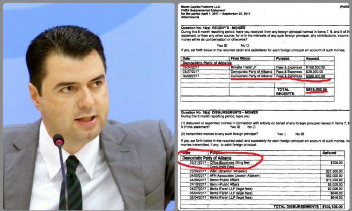 FAKSIMILE/ Basha rikthehet me lobimet: 30 mijë dollarë për të takuar dhe për të bërë një foto me Matthew Palmer 6 ditë pas marrëveshjes për reformën zgjedhore FAKSIMILE/ Basha rikthehet me lobimet: 30 mijë dollarë për të takuar dhe për të bërë një foto me Matthew Palmer 6 ditë pas marrëveshjes për reformën zgjedhore