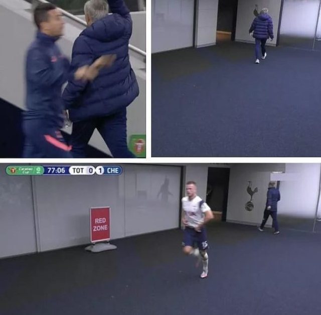 Çmenduri në ndeshjen Tottenham-Chelsea/ Futbollisti lë ndeshjen dhe shkon në tualet, trajneri Mourinho e ndjek nga pas për ta rikthyer në lojë (Video) Çmenduri në ndeshjen Tottenham-Chelsea/ Futbollisti lë ndeshjen dhe shkon në tualet, trajneri Mourinho e ndjek nga pas për ta rikthyer në lojë (Video)