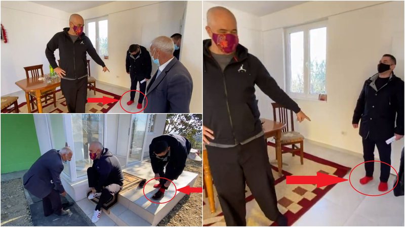 Detyrohet nga kryefamiljari të heqë këpucët, Rama “akuzon” Ahmetajn: Më ke vjedhur çorapet e kuqe (Video) Detyrohet nga kryefamiljari të heqë këpucët, Rama “akuzon” Ahmetajn: Më ke vjedhur çorapet e kuqe (Video)