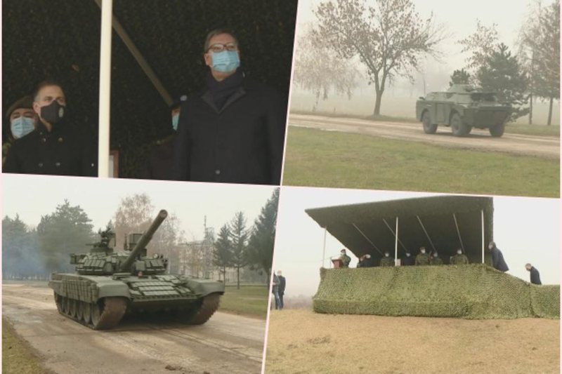 FOTO/ Vuçiç i kërcënoi me luftë, tanket serbe parakalojnë pak kilometra larg kufirit me Kosovën