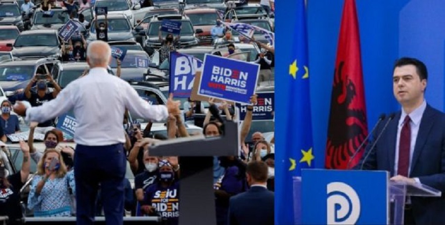 Basha do të pritet si Joe Biden në Tiranë: Militantët e PD mbi makina Basha do të pritet si Joe Biden në Tiranë: Militantët e PD mbi makina
