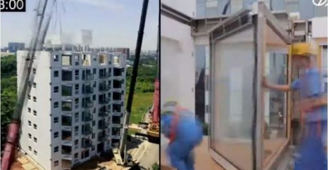 VIDEO/ Kina arrin një tjetër rekord: Për 28 orë përfundon ndërtimet e një pallati të lartë