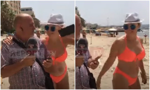 Gazetari shqiptar përballet me të papriturën teksa po raportonte ‘live’: Turistja seksi i del nga mbrapa dhe e lë pa fjalë me veprimin e saj (Video) Gazetari shqiptar përballet me të papriturën teksa po raportonte ‘live’: Turistja seksi i del nga mbrapa dhe e lë pa fjalë me veprimin e saj (Video)