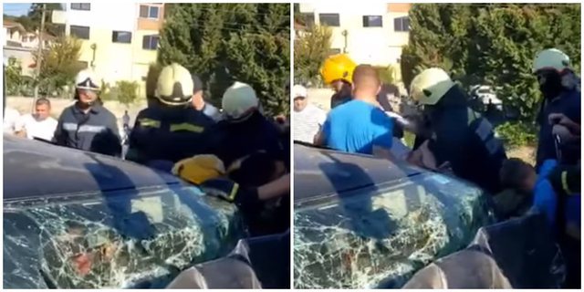 Erion Veliaj publikon pamjet se si zjarrfikësit shpëtojnë jetën e drejtuesit pas aksidentit: Kujdes mos pi në timon Erion Veliaj publikon pamjet se si zjarrfikësit shpëtojnë jetën e drejtuesit pas aksidentit: Kujdes mos pi në timon