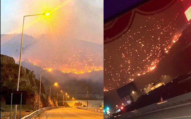 Flakët ‘mbërthejnë’ tunelin e Kalimashit, vihet në kontroll situata gjatë natës! Vjen ndihma nga Kosova, 34 zjarrfikës dhe 9 automjete! Flakët ‘mbërthejnë’ tunelin e Kalimashit, vihet në kontroll situata gjatë natës! Vjen ndihma nga Kosova, 34 zjarrfikës dhe 9 automjete!