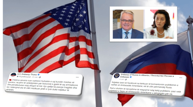 Ambasadat e SHBA-ve dhe Rusisë në Tiranë përplasen në “Facebook”