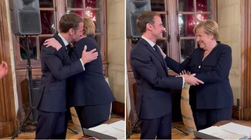 “Faleminderit që më mësove aq shumë”! Merkel emocionohet me Macron gjatë vizitës së fundit si kancelare dhe i jep përqafimin e lamtumirës (Video)