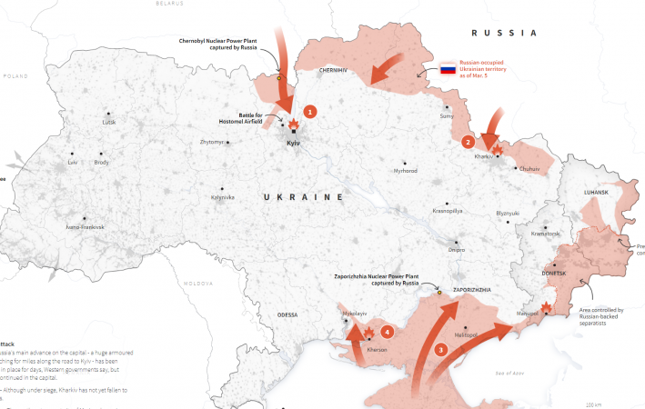 Dita e 11-të e luftës në Ukrainë: Bien sirenat e sulmit në qytetin qendror mes Kievit dhe Kharkivit