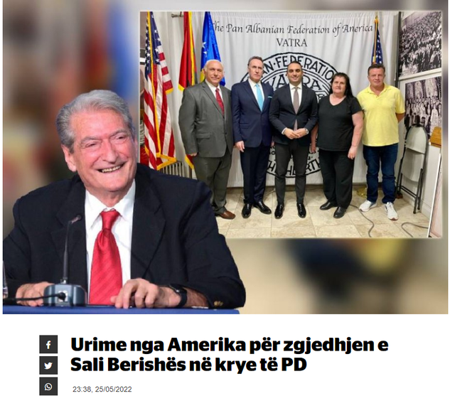 “Urime” nga Amerika për zgjedhjen e Sali Berishës në krye të PD! “Urime” nga Amerika për zgjedhjen e Sali Berishës në krye të PD!