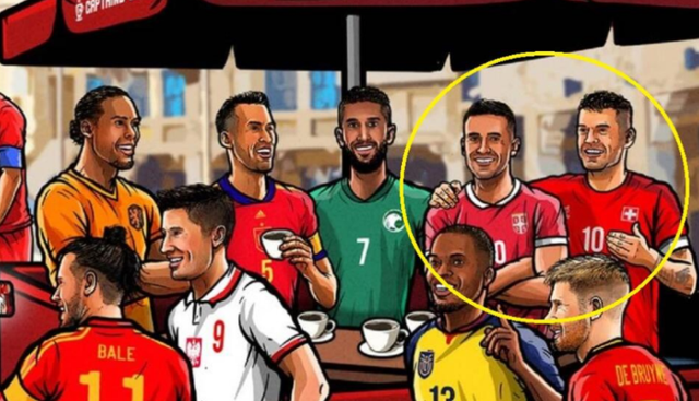 Është provokim nga FIFA apo gafa e tyre? Në Serbi nuk pranojnë karikaturën me përqafimin e Xhakës Është provokim nga FIFA apo gafa e tyre? Në Serbi nuk pranojnë karikaturën me përqafimin e Xhakës
