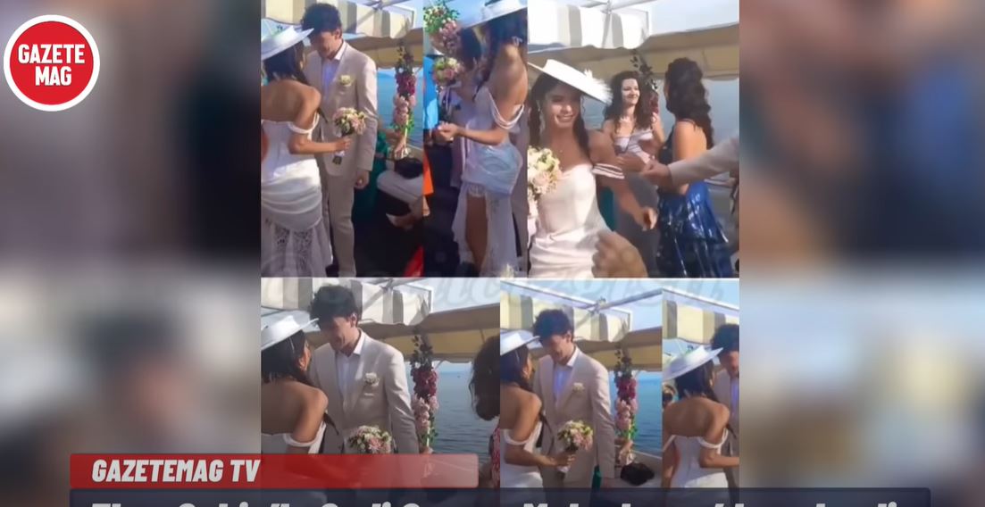 VIDEO/ Martohet aktorja e njohur turke, por detaji shqiptar mori gjithë vëmendjen. Dëgjoni me cilin këngë të njohur feston çifti