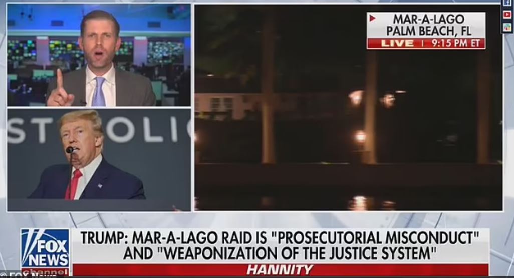 “30 agjentë zbresin në Mar-a-Lago e fillojnë plaçkitjen”! Djali i Trump tregon nga erdhi urdhri i bastisjes, ja si e mësoi lajmin Joe Biden (VIDEO) “30 agjentë zbresin në Mar-a-Lago e fillojnë plaçkitjen”! Djali i Trump tregon nga erdhi urdhri i bastisjes, ja si e mësoi lajmin Joe Biden (VIDEO)