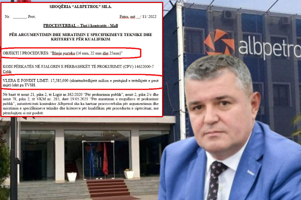 Eltar Deda korrupsion me tenderat në krye të Albpetrol, i jep 150 mijë euro ish kreut të AKBN Bardhi Melit Eltar Deda korrupsion me tenderat në krye të Albpetrol, i jep 150 mijë euro ish kreut të AKBN Bardhi Melit