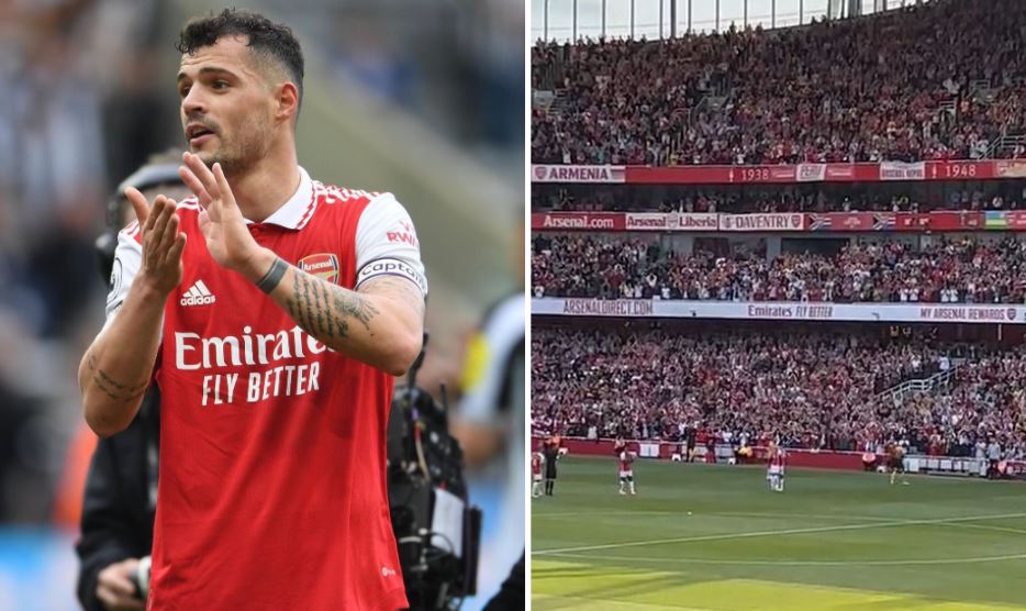 Xhaka del nga loja | Të gjithë në këmbë për ta duartrokitur, tifozët këndojnë: Duam që të qëndrosh Xhaka del nga loja | Të gjithë në këmbë për ta duartrokitur, tifozët këndojnë: Duam që të qëndrosh