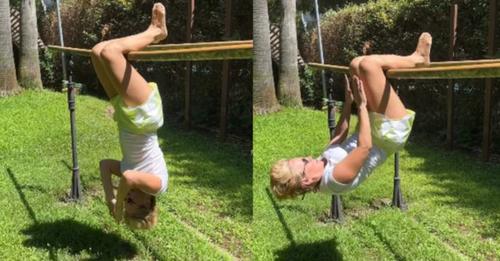 Me këmbët e fiksuara në hekur tek duke bërë ushtrime për muskujt e barkut: Monika Kryemadhi “i vë flakën rrjetit” (Video) Me këmbët e fiksuara në hekur tek duke bërë ushtrime për muskujt e barkut: Monika Kryemadhi “i vë flakën rrjetit” (Video)