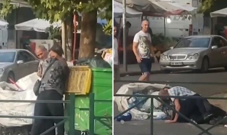 E trishtë! Përleshje për plehrat në kazana në qendër të Tiranës (Video} E trishtë! Përleshje për plehrat në kazana në qendër të Tiranës (Video}