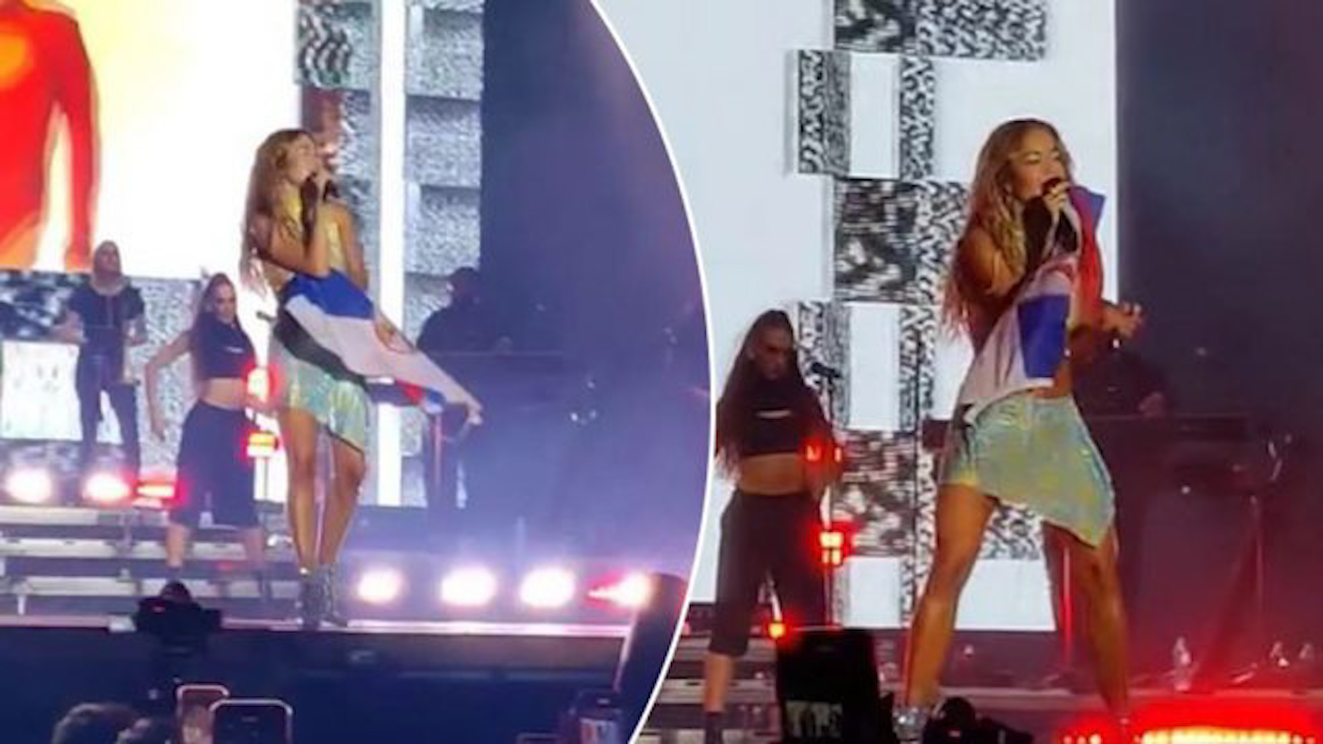 VIDEO/ Këndoi në skenë në Hungari me flamurin e Serbisë të hedhur krahëve, Rita Ora ‘kryqëzohet’ në rrjet! Këngëtarja: Nuk e pash cilit shtet i përkiste VIDEO/ Këndoi në skenë në Hungari me flamurin e Serbisë të hedhur krahëve, Rita Ora ‘kryqëzohet’ në rrjet! Këngëtarja: Nuk e pash cilit shtet i përkiste