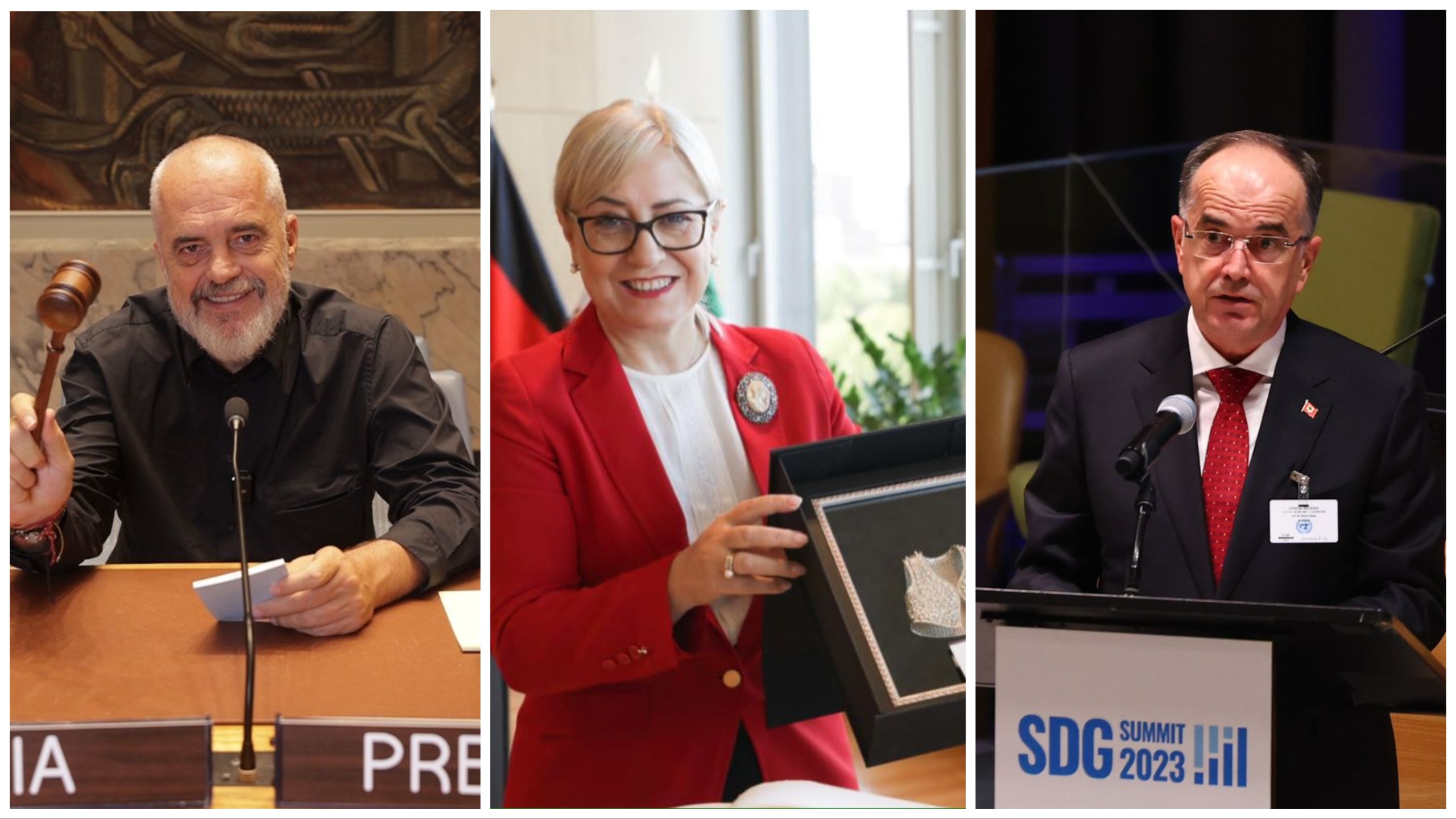 Shkelin rëndë protokollin! Vendi mbetet pa drejtues: Tre krerët e shtetit ndodhen njëkohësisht jashtë Shqipërisë Shkelin rëndë protokollin! Vendi mbetet pa drejtues: Tre krerët e shtetit ndodhen njëkohësisht jashtë Shqipërisë