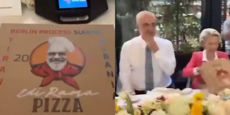 VIDEO: Pjesëmarrësit e samitit nxitojnë të hapin picat “Rama” gjatë drekës, u habitën nga ajo që gjetën brenda VIDEO: Pjesëmarrësit e samitit nxitojnë të hapin picat “Rama” gjatë drekës, u habitën nga ajo që gjetën brenda