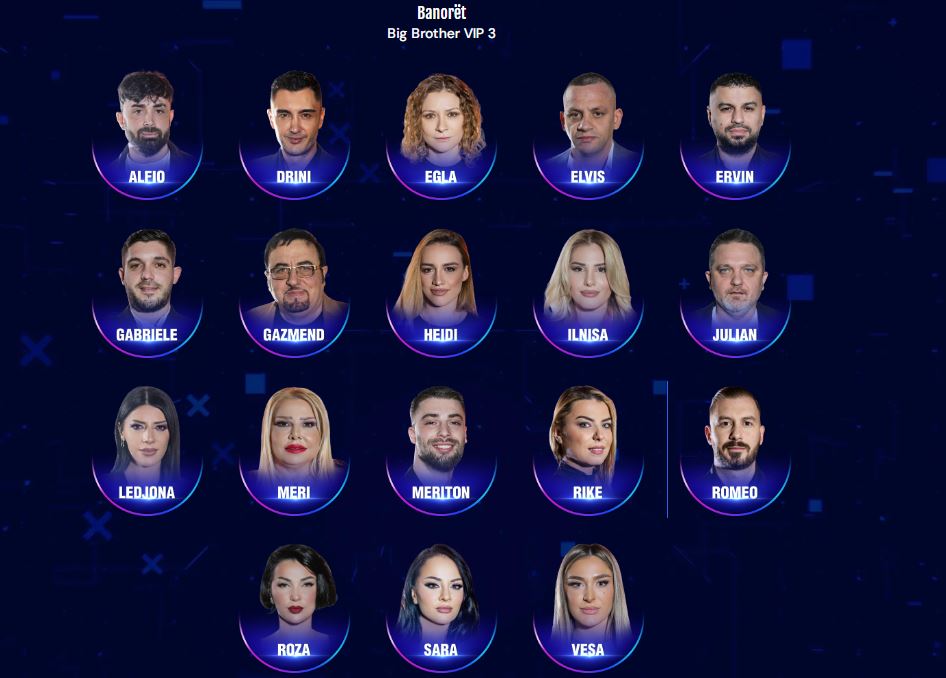 Njhuni me 18 banorët e parë të edicionit të tretë të Big Brother VIP Albania 3 Njhuni me 18 banorët e parë të edicionit të tretë të Big Brother VIP Albania 3