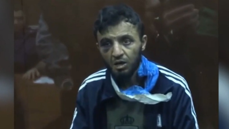 Sulmi në Moskë, njëri prej të arrestuarve del në gjykatë me sy të nxirë, nuk flet rusisht (Video) Sulmi në Moskë, njëri prej të arrestuarve del në gjykatë me sy të nxirë, nuk flet rusisht (Video)