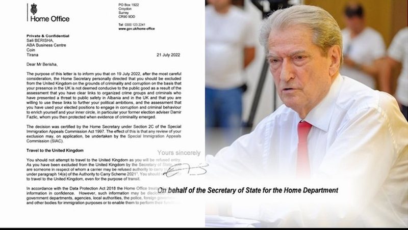 Pas vendimit për Sali Berishën, reagon Home Office: I sanksionuar pas shqyrtimit të të gjitha provave!