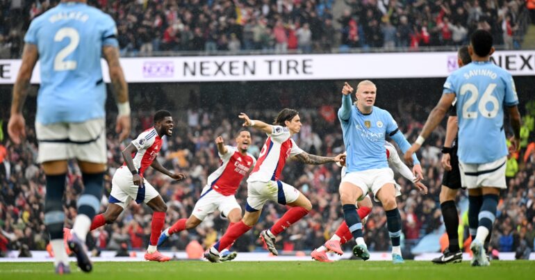 Manchester City shmang humbjen ndaj Arsenalit, barazim në “Etihad” (Video) Manchester City shmang humbjen ndaj Arsenalit, barazim në “Etihad” (Video)