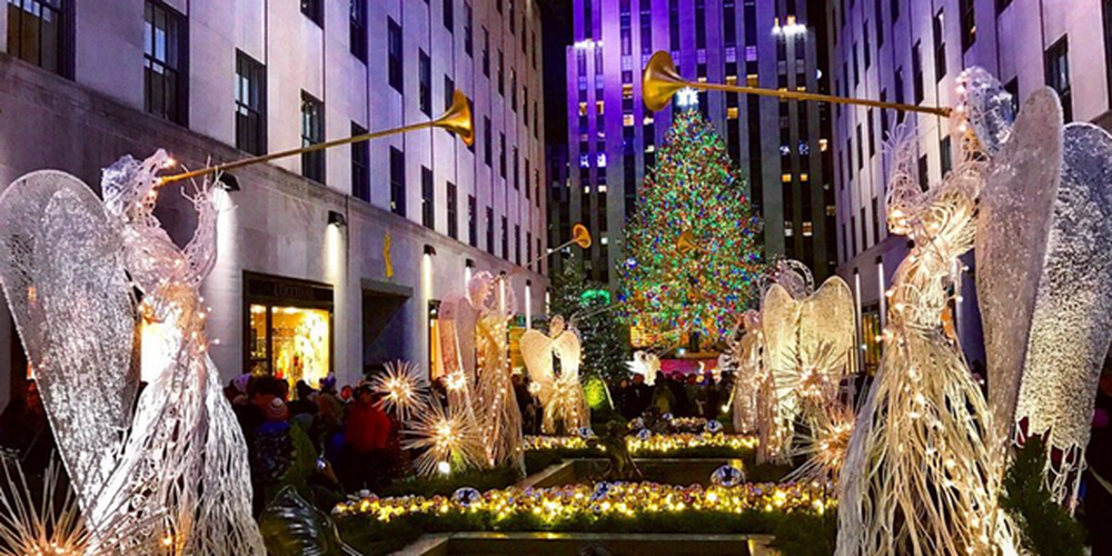 New York po ndërton bredhin gjigant në qendrën Rockefeller New York po ndërton bredhin gjigant në qendrën Rockefeller