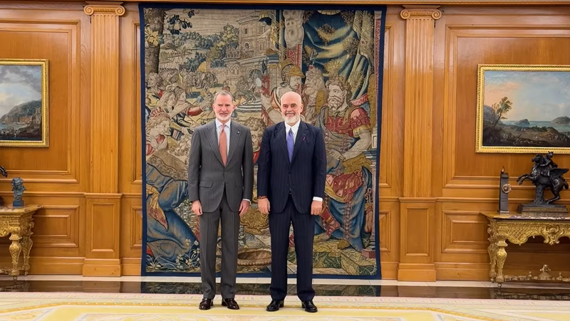 VIDEO/ Rama në Madrid, pritet në takim nga Mbreti Felipe VI