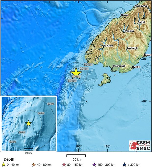 Një tërmet i fuqishëm me magnitudë 6.9 ballë godet Zelandën e Re