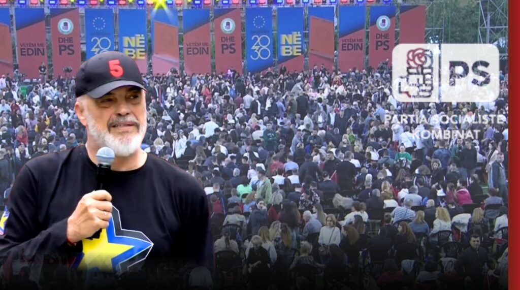 “Fyti i Bari Falliut dhe kazani i Albana Saliut” – Rama thirrje qytetarëve të Tiranës: Të dielën votoni për blunë e Europës! Larg leshterikëve të kënetës “Fyti i Bari Falliut dhe kazani i Albana Saliut” – Rama thirrje qytetarëve të Tiranës: Të dielën votoni për blunë e Europës! Larg leshterikëve të kënetës